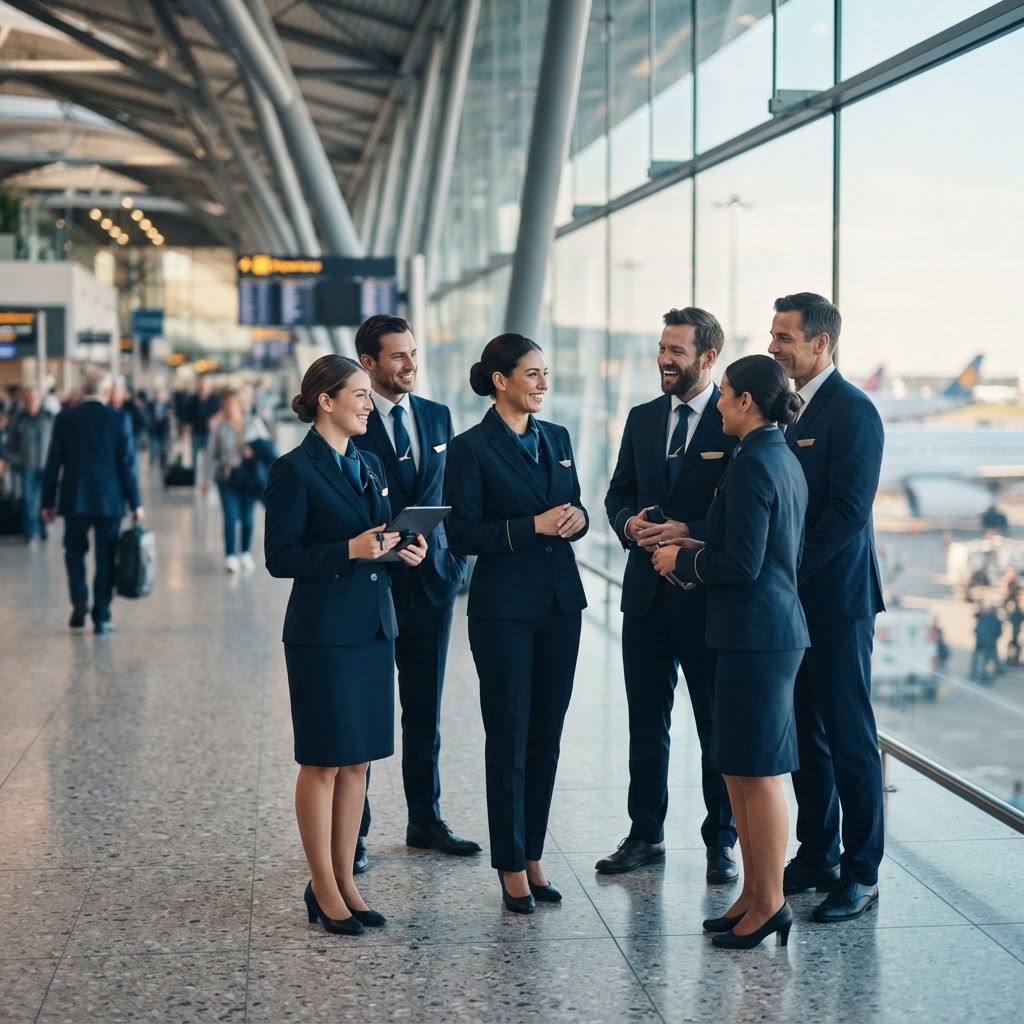 Equipo de trabajadores del sector aeronáutico